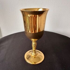 Vintage International Silver Company 23kt Gold Electroplated Goblet Ornate Stem